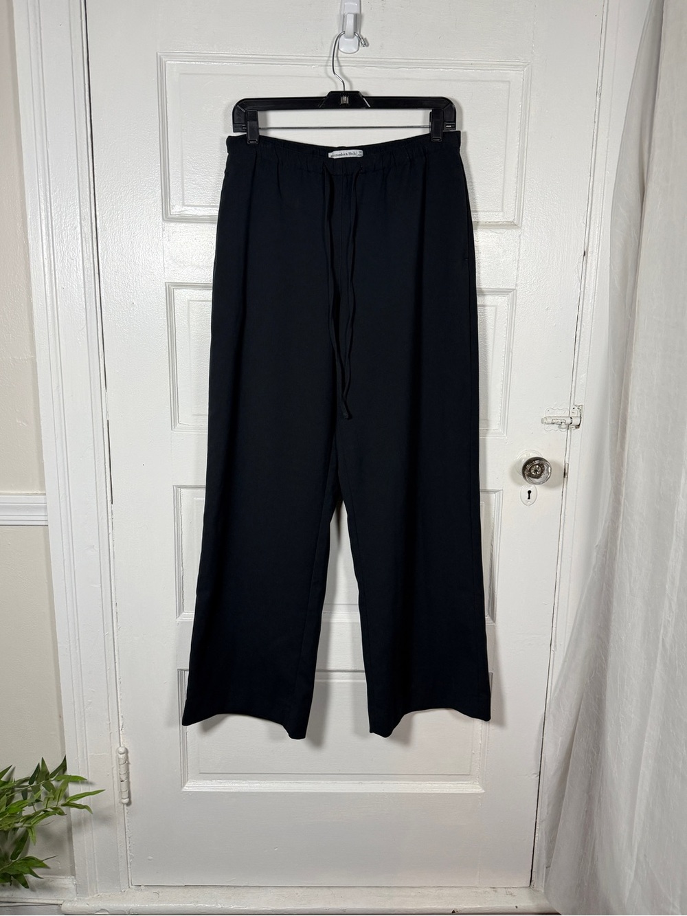 Abercrombie & Fitch Black Wide Leg Pants Trousers Women’s S Relaxed Fit Pockets